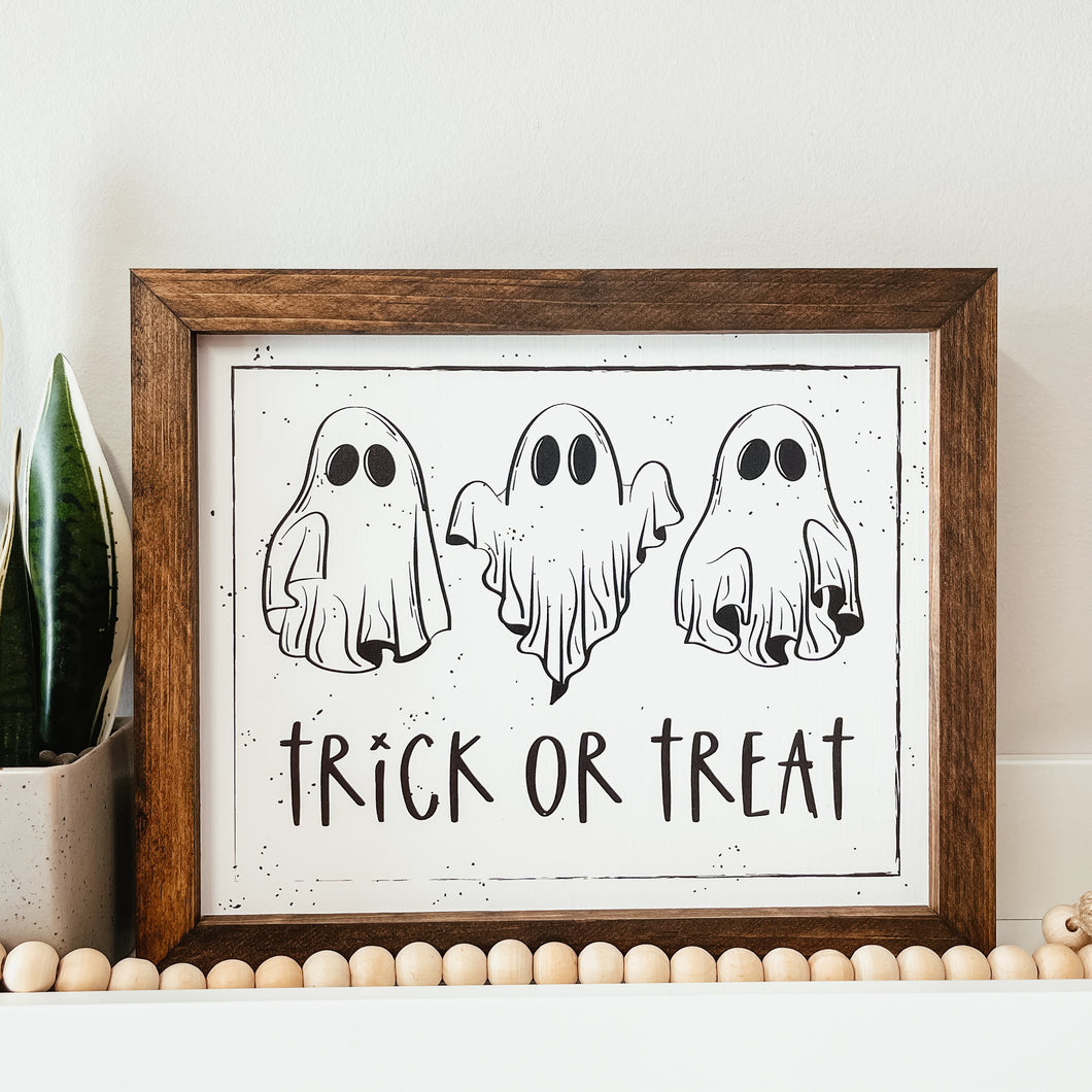 Trick Or Treat Framed Sign