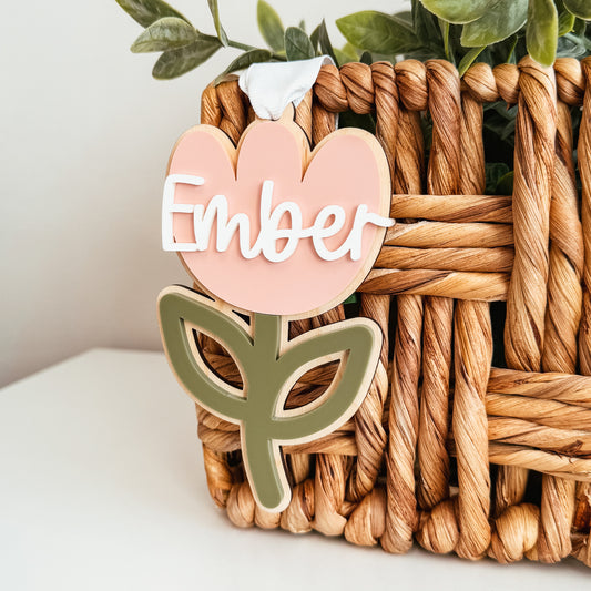 3D Tulip Easter Basket Tag