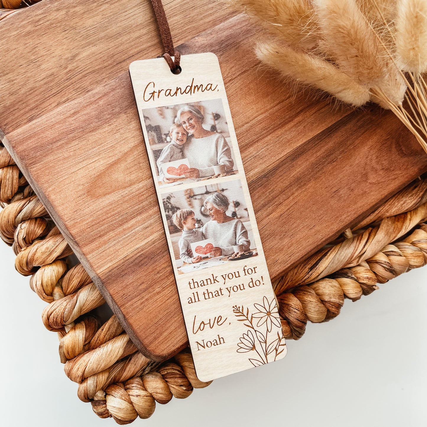 Two Photo Floral Bookmark