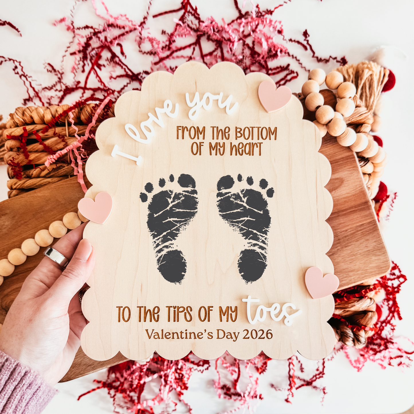 Valentine's Day DIY Footprint Sign