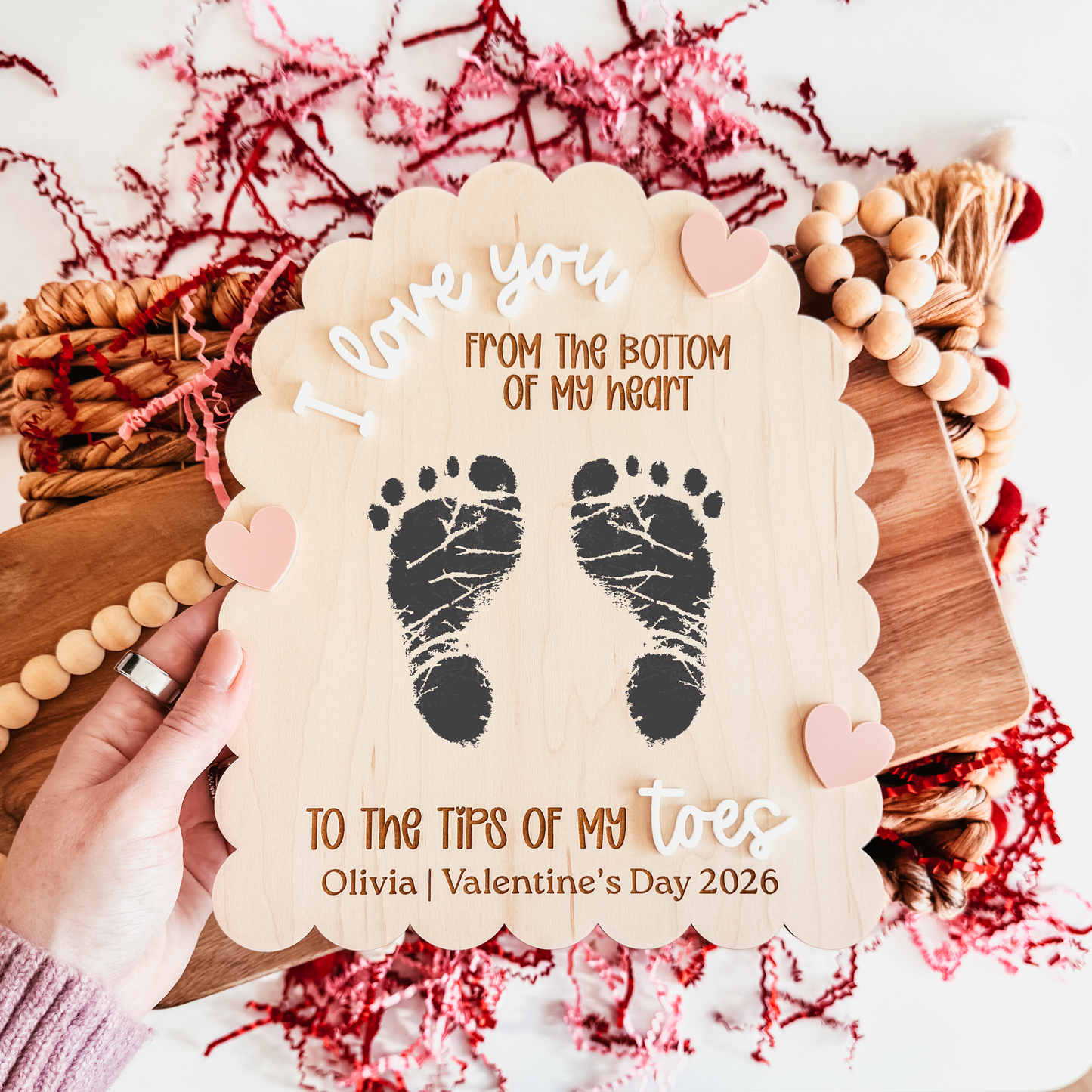 Valentine's Day DIY Footprint Sign