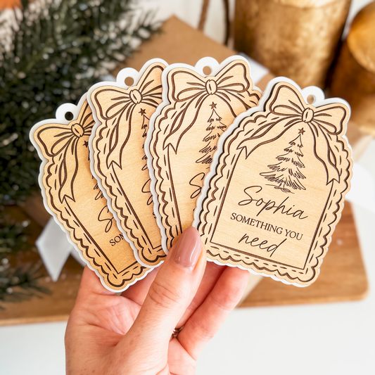 Mindful Gifting Tags | Want, Need, Wear, Read Tags | Bow Arch