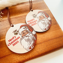 Load image into Gallery viewer, Vintage Santa 2023 Christmas Ornament (Wood)