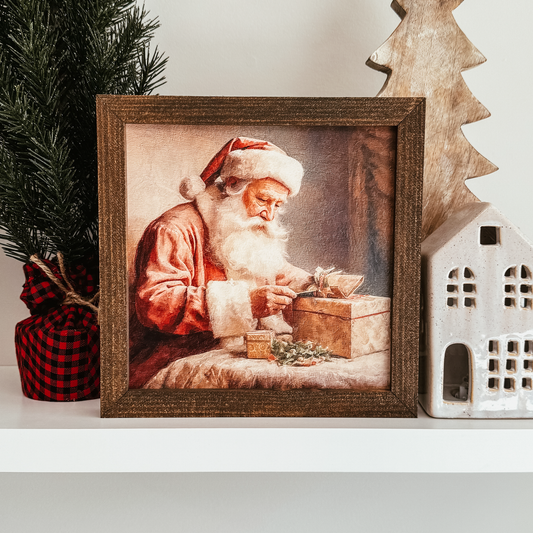Santa Claus Vintage Inspired Christmas Sign