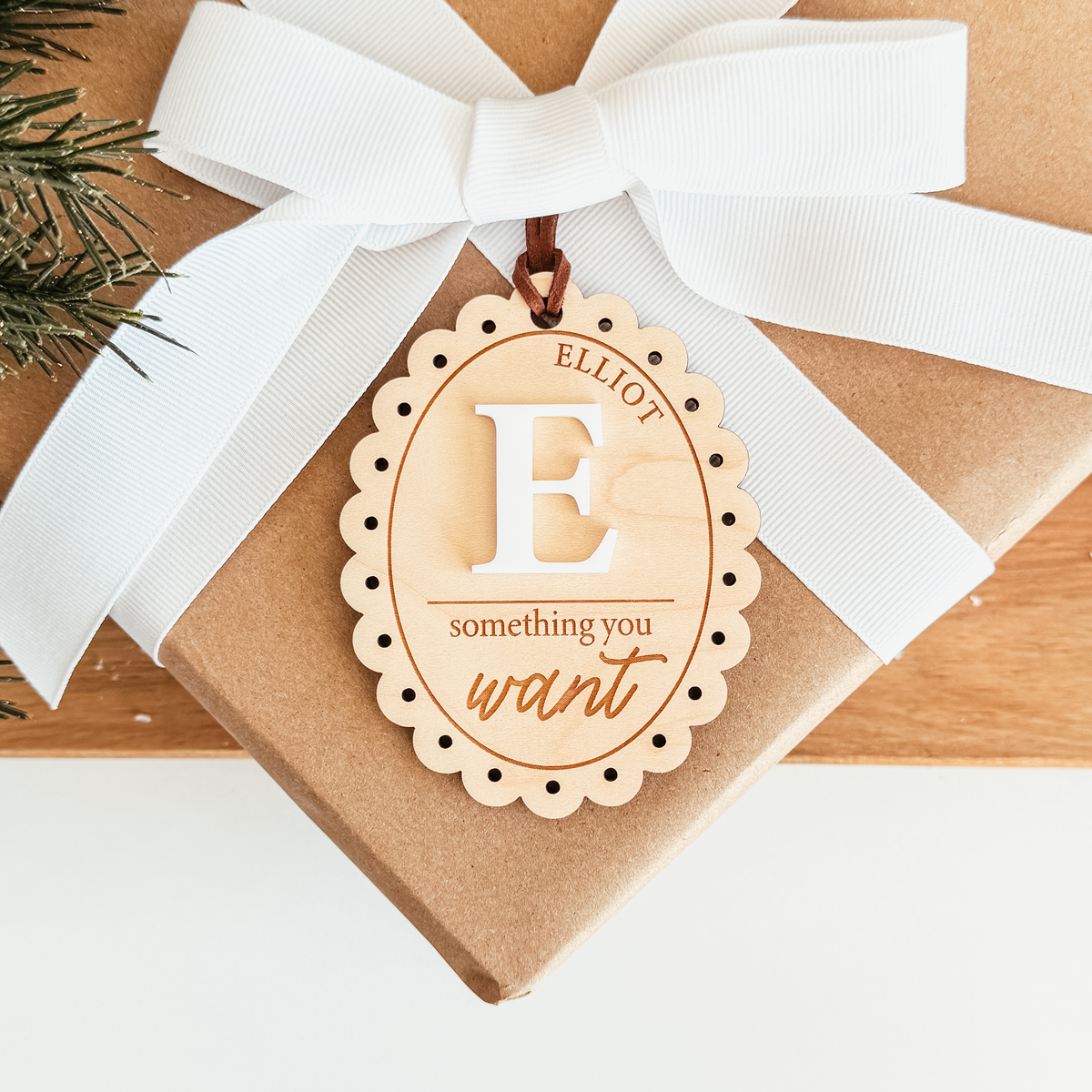 Mindful Gifting Tags | Want, Need, Wear, Read Tags | Vintage Scallop