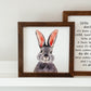 Watercolour Bunny Framed Sign