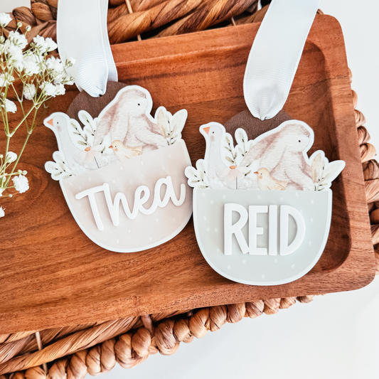 Watercolour Easter Friends Basket Tag