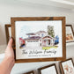 Watercolour Home Portrait Framed Sign