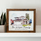 Watercolour Home Portrait Framed Sign