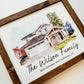 Watercolour Home Portrait Framed Sign