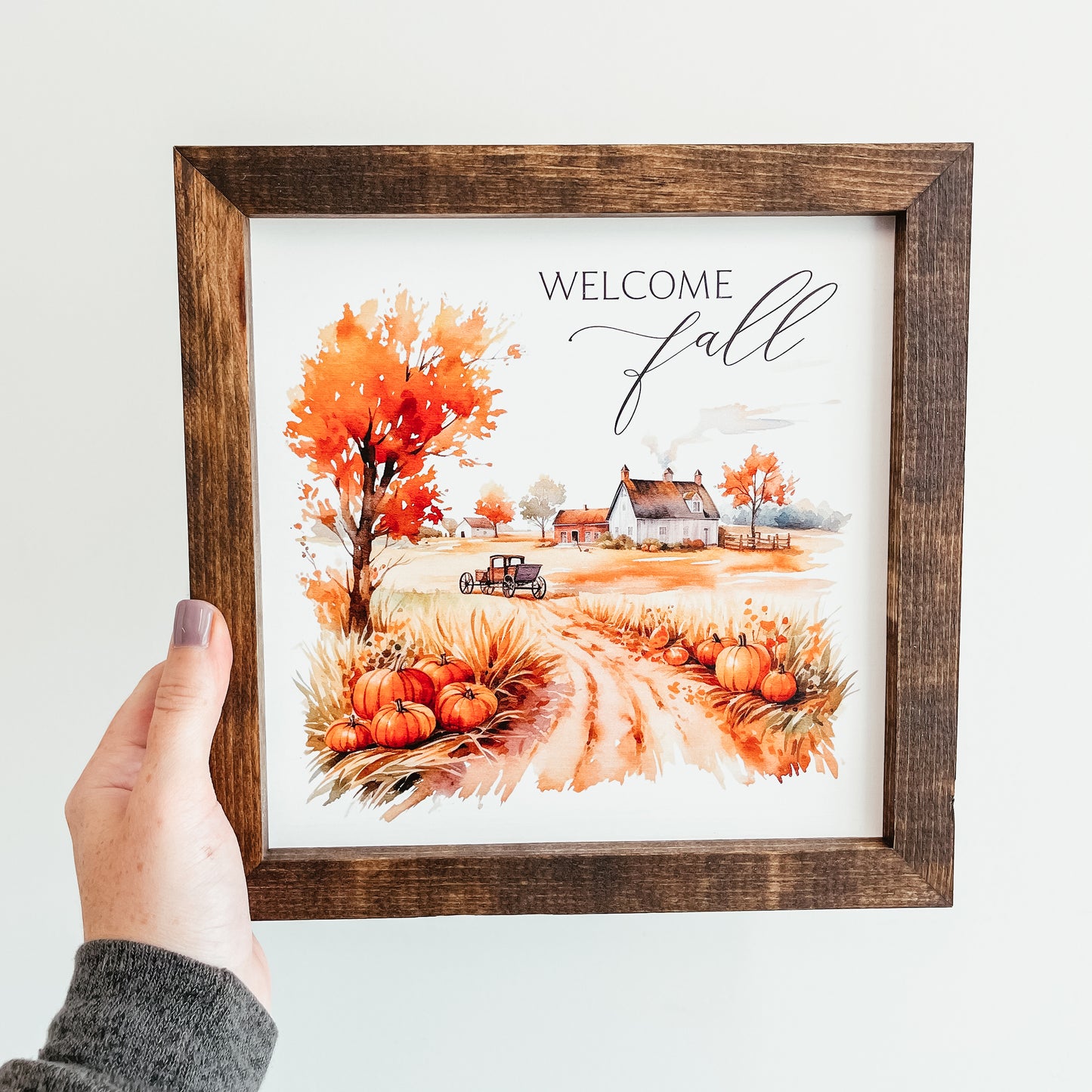 Welcome Fall Framed Sign