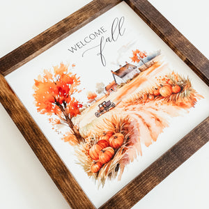 Welcome Fall Framed Sign