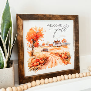 Welcome Fall Framed Sign