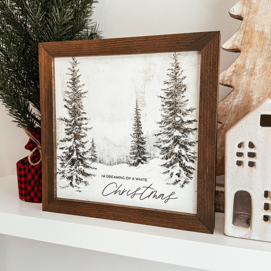 White Christmas Vintage Inspired Holiday Sign
