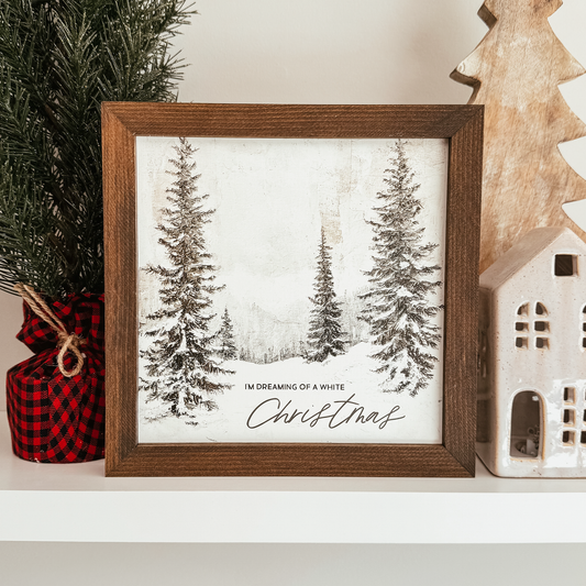 White Christmas Vintage Inspired Holiday Sign