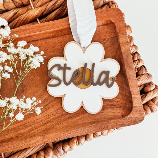 White Daisy Easter Basket Tag