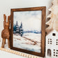 Winter Watercolour Scene Framed Sign