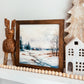 Watercolour Winter Scene Framed Sign