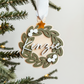 Greenery Wreath Christmas Ornament or Stocking Name Tag