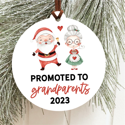 Promoted To Grandparents Christmas Ornament