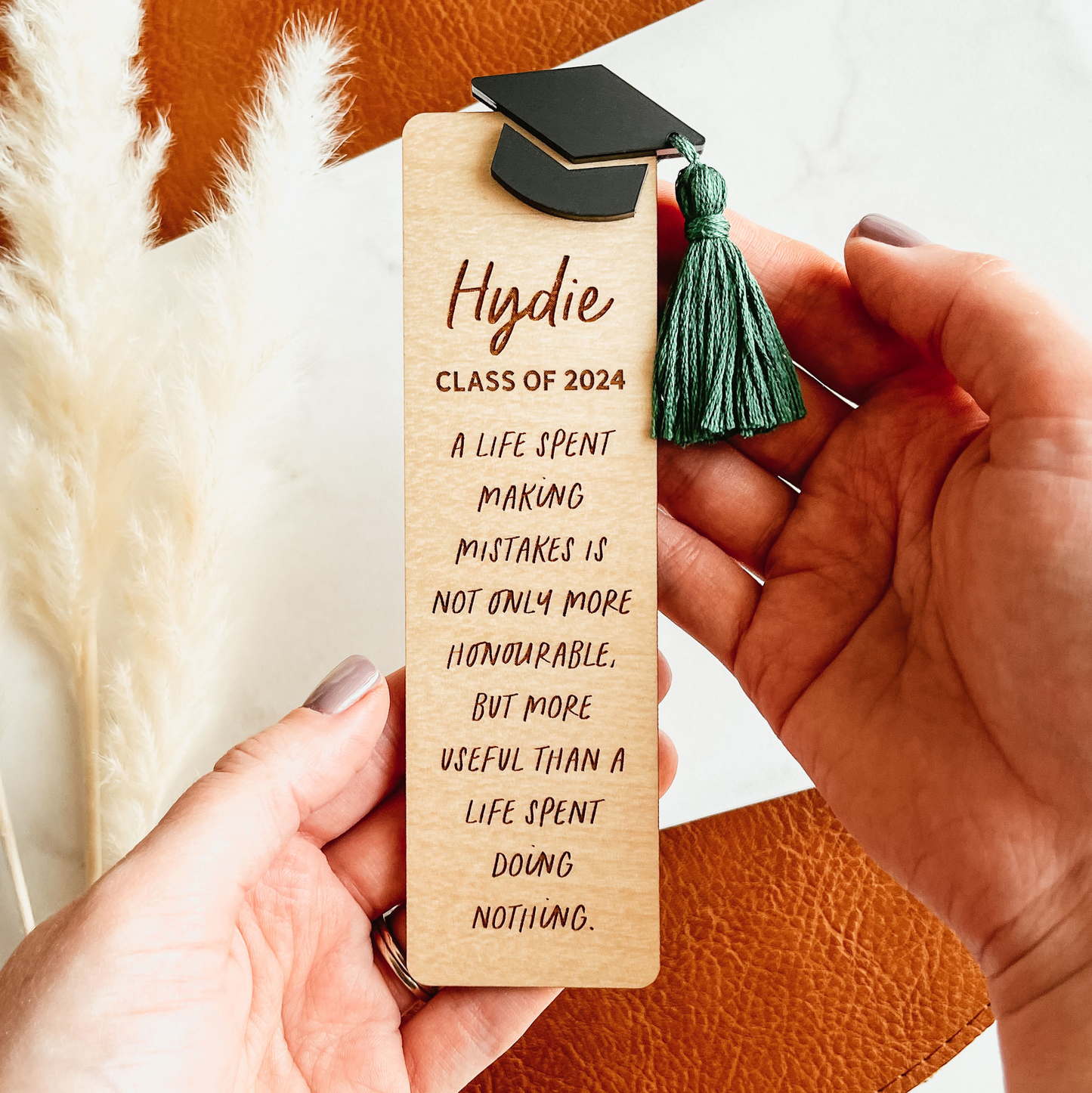 3D Class of 2024 Graduation Hat Bookmark