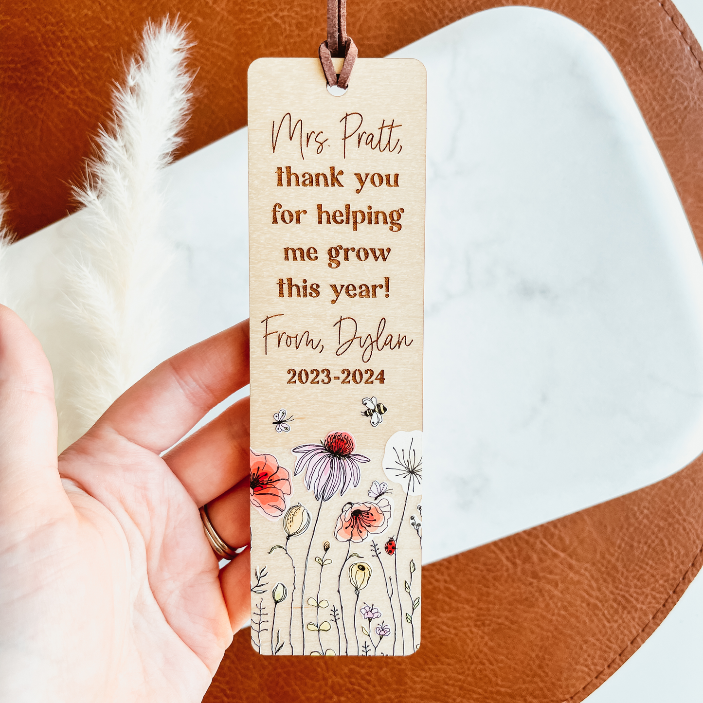 Custom Teacher Bookmark - Wildflowers