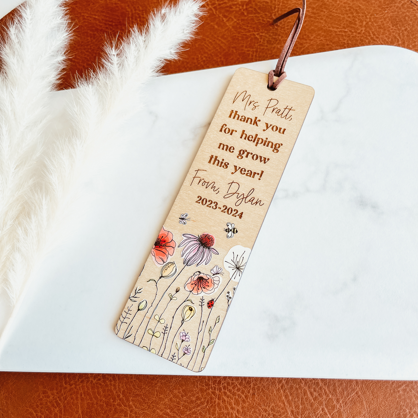 Custom Teacher Bookmark - Wildflowers