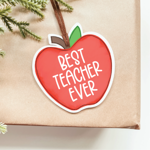 Best Teacher Ever Apple Christmas Ornament