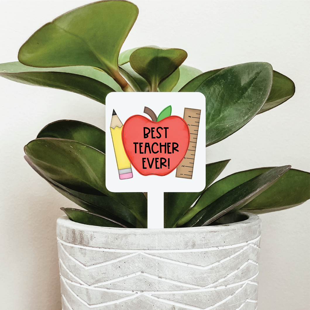 Best Teacher Ever Plant Marker