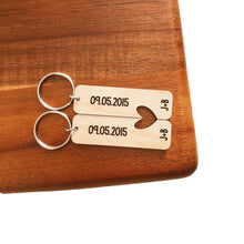 Load image into Gallery viewer, Set of Two Dates and Initials Keychains