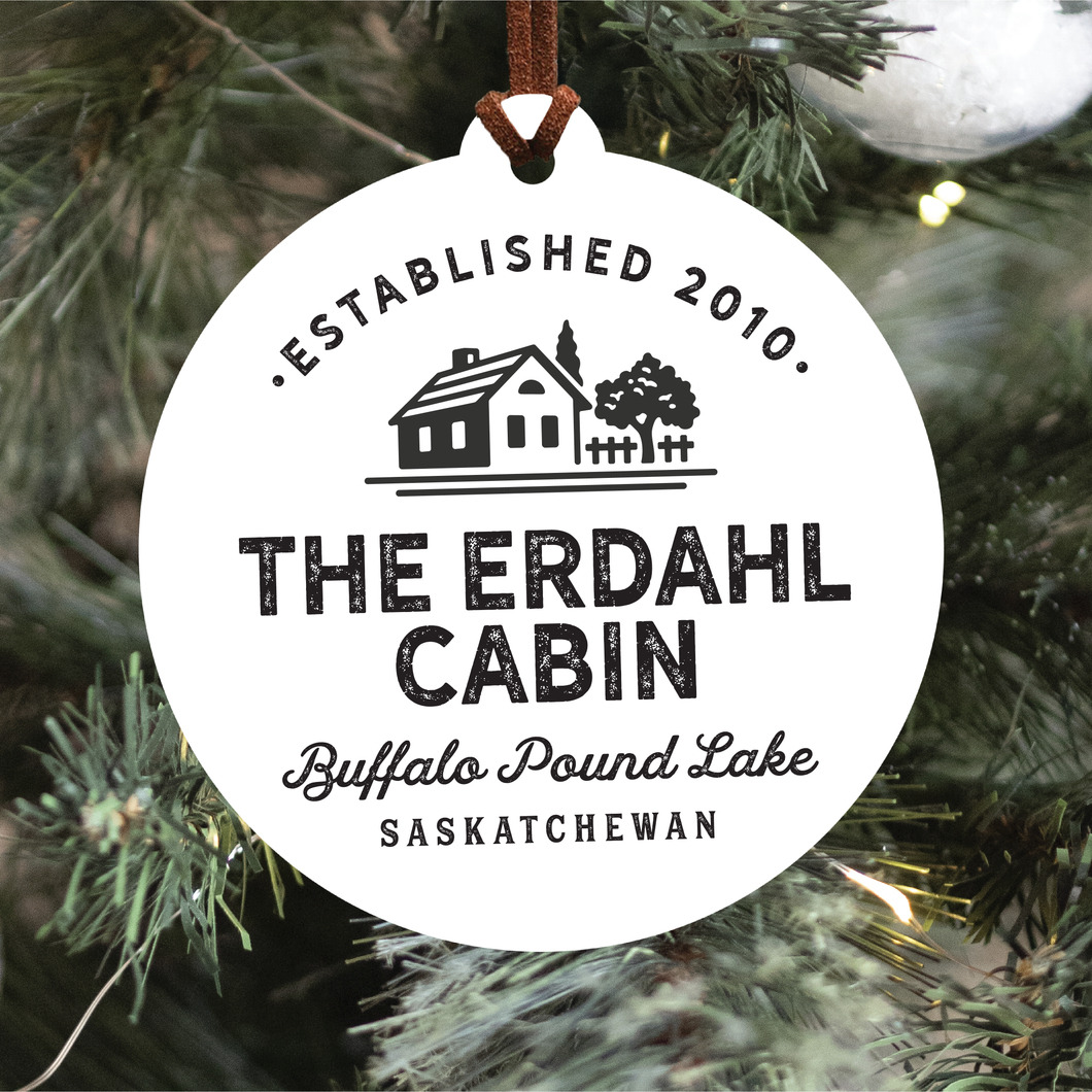 Personalized Cabin Christmas Ornament