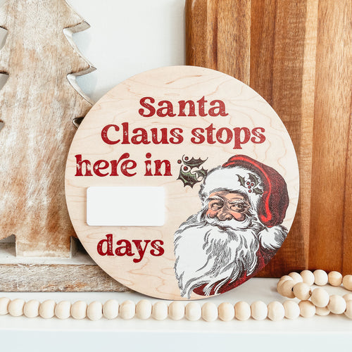 Vintage Santa Countdown Mini Round