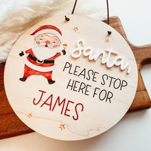 Load image into Gallery viewer, Santa Please Stop Here Sign | Santa and Stars