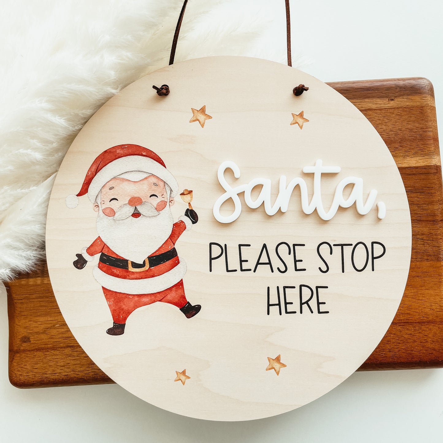 Santa Please Stop Here Sign | Santa and Stars