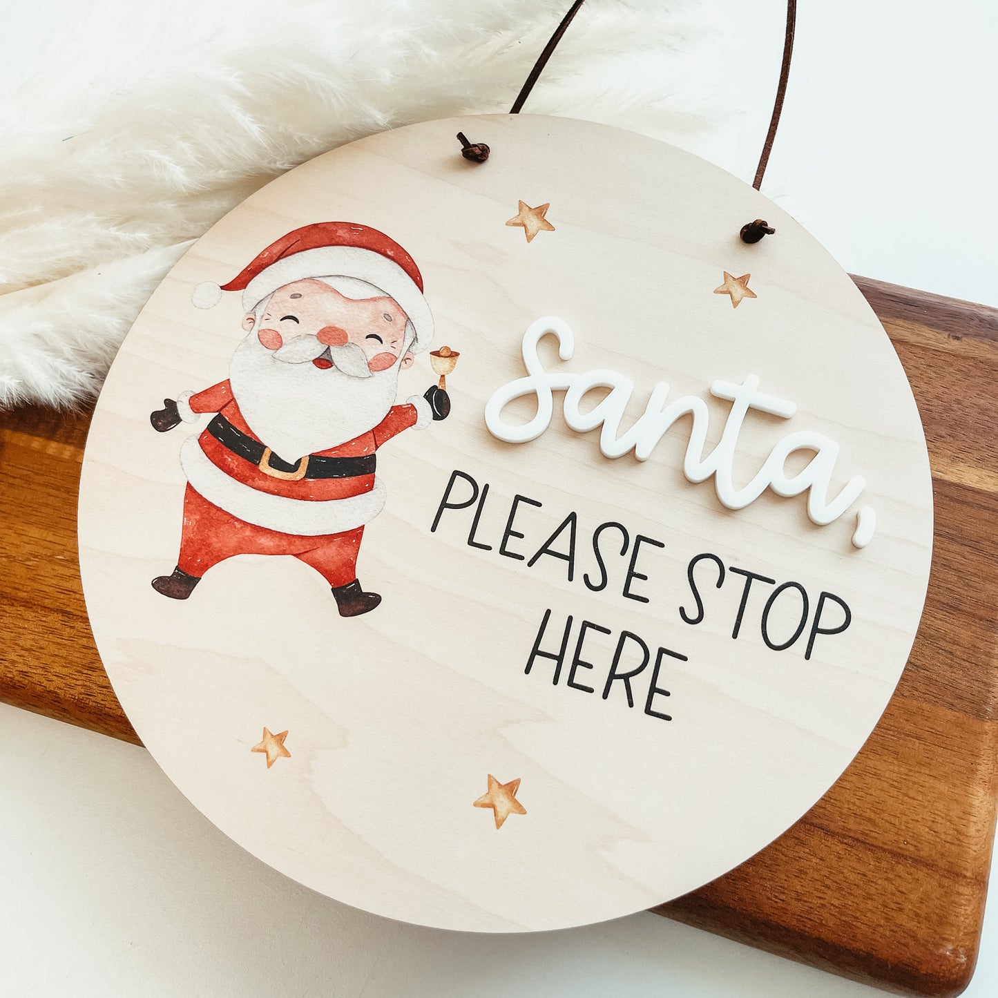 Santa Please Stop Here Sign | Santa and Stars