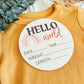 Baby Birth Announcement Sign - Rainbow Hello World