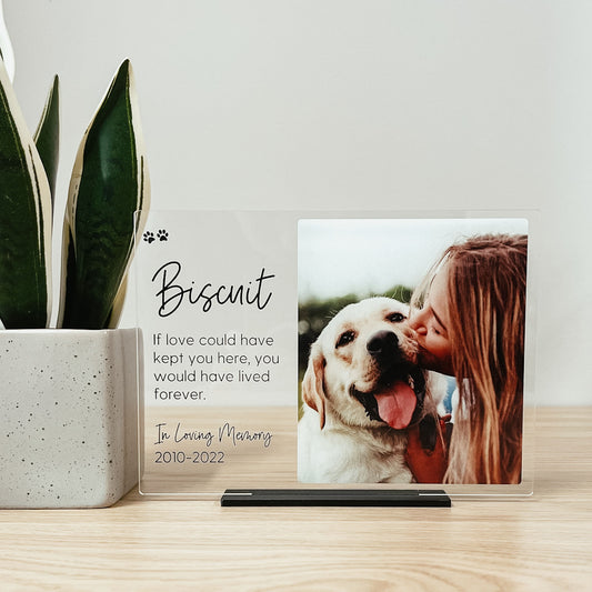 Personalized Pet Memorial Photo Print (Clear Acrylic)