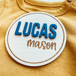 3D Birth Announcement Sign - Round Frame