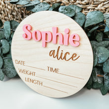 Load image into Gallery viewer, 3D Birth Announcement Sign