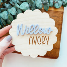Load image into Gallery viewer, 3D Birth Announcement Sign - Scallop