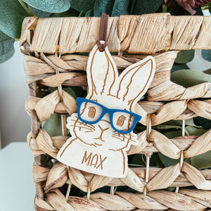 Bunny With Glasses Easter Tag