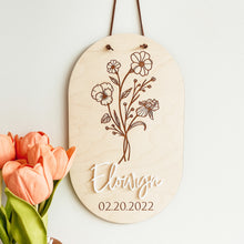 Load image into Gallery viewer, Personalized Birth Flower Pennant (Two Shapes)