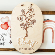 Load image into Gallery viewer, Personalized Birth Flower Pennant (Two Shapes)