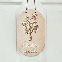 Load image into Gallery viewer, Personalized Birth Flower Pennant (Two Shapes)