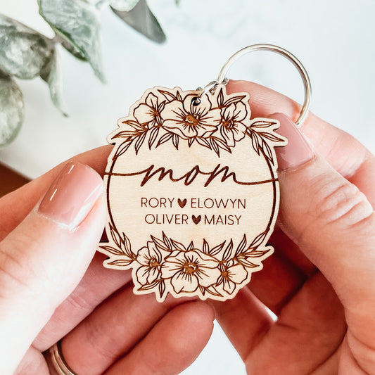 Personalized Mom Keychain