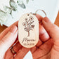 Personalized Oval Birth Flower Keychain (Two Styles)