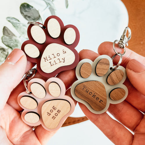 Personalized Paw Print Keychain