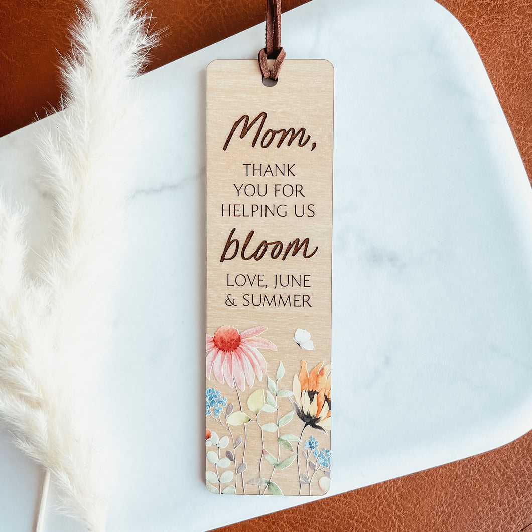 Mom Thank You For Helping Me/Us Bloom Bookmark