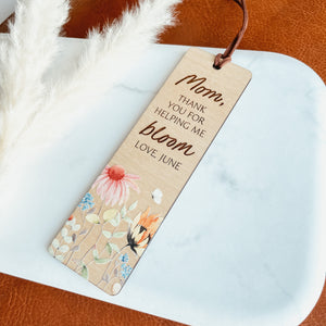 Mom Thank You For Helping Me/Us Bloom Bookmark