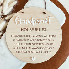 Load image into Gallery viewer, Grandparent House Rules Engraved Pennant Sign